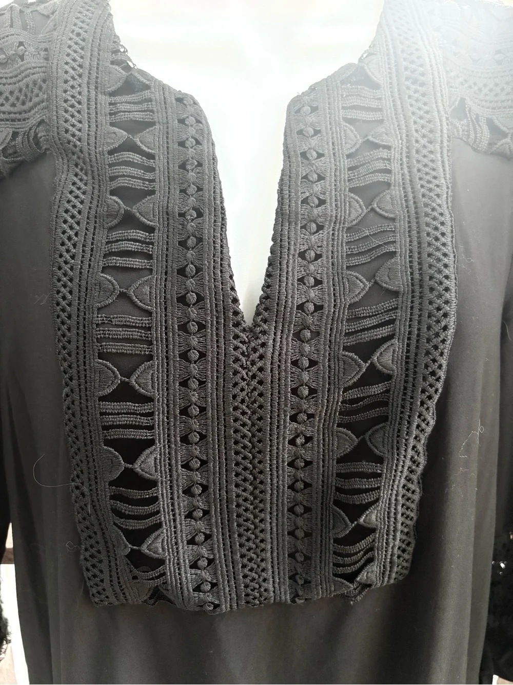 Tuckernuck Black Dress Pippa Fringe Lace Sz Medium 🖤